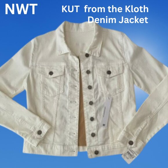 NWT KUT from the Kloth White Denim Jacket – Size M – Nordstrom Classic Style - Picture 2 of 12